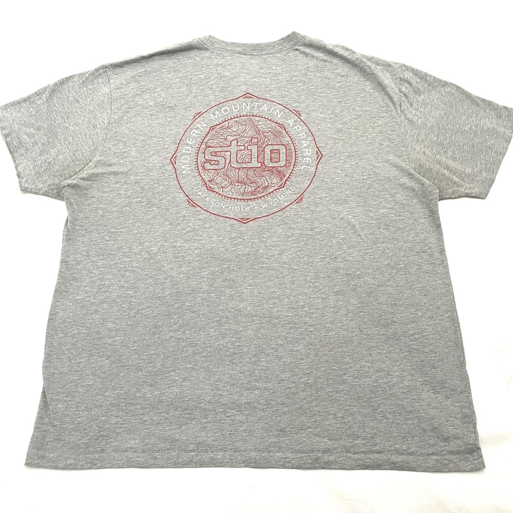 Stio Modern Mountain Apparel Graphic T-Shirt Mens XL Gray Short Sleeve Outdoors
